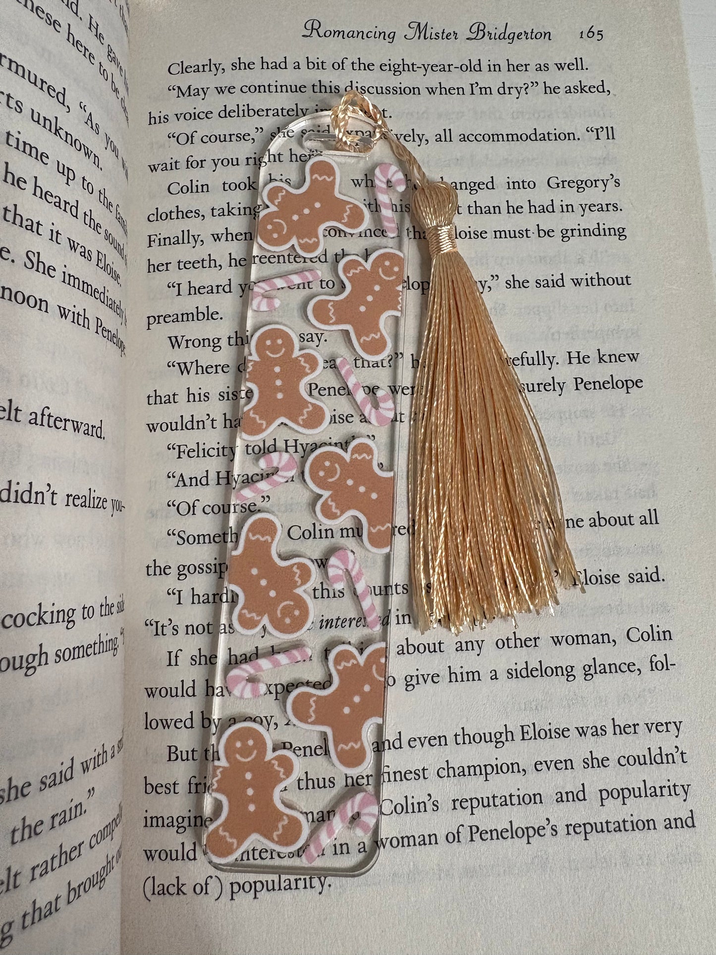 Gingerbread & Pink Candy Canes Bookmark