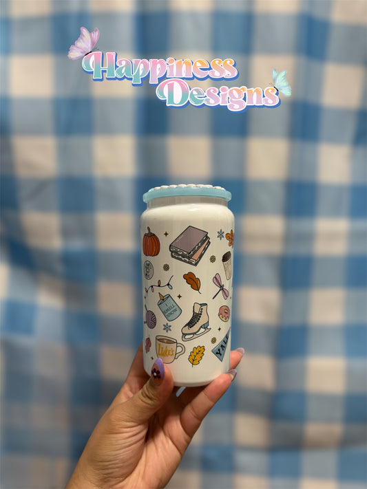 GG Fall Stainless Steel Cup with decorated lid